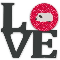 Himalayan Guinea Pig Love Metal Wall Artwork LOVE Red