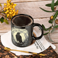 thumbnail image 3 of Raven & Crescent Moon Black Ceramic Coffee Mug, Ideal Birthday or Holiday Gift, 3 of 6