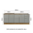 thumbnail image 3 of Madesa Kit 2 Balcones Cocina Sin Encimera Lux Marrón/Gris, 3 of 10