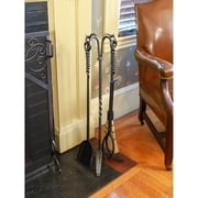 Achla Designs Minuteman International Rope Fireplace Set of 4 Tools, 32 Inch Tall, Graphite Finish