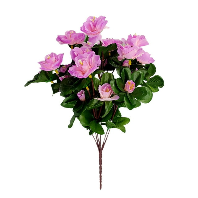 Uuiauoio Artificial Azalea Flower for Outdoor & Indoor, Silk Flower Faux Azalea Flower, UV Resistant Garden Plants Bush Fake Flowers for Home Wedding Party Patio