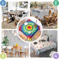 thumbnail image 4 of Rainbow Tie Dye Mandala Flower Pattern Square Tablecloth,Waterproof Square Table Cover,Wipeable Spillproof Washable Table Cover for Home Kitchen Party Decor 42"X42"(107x107cm), 4 of 6