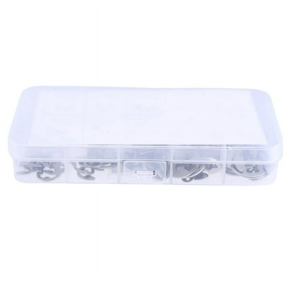 120PCS 304 Stainless Steel E Clip Washer Assortment Kits Circlip Retaining Ring For Shaft Fastener M1.5M10