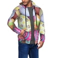 thumbnail image 2 of Kdxio Colorful Easter Eggs Print Men Hoodies Casual Hoodies for Men with Zip Pockets Full Zip Long Sleeve Sweatshirt Sports Hooded Jacket-3X-Large, 2 of 5