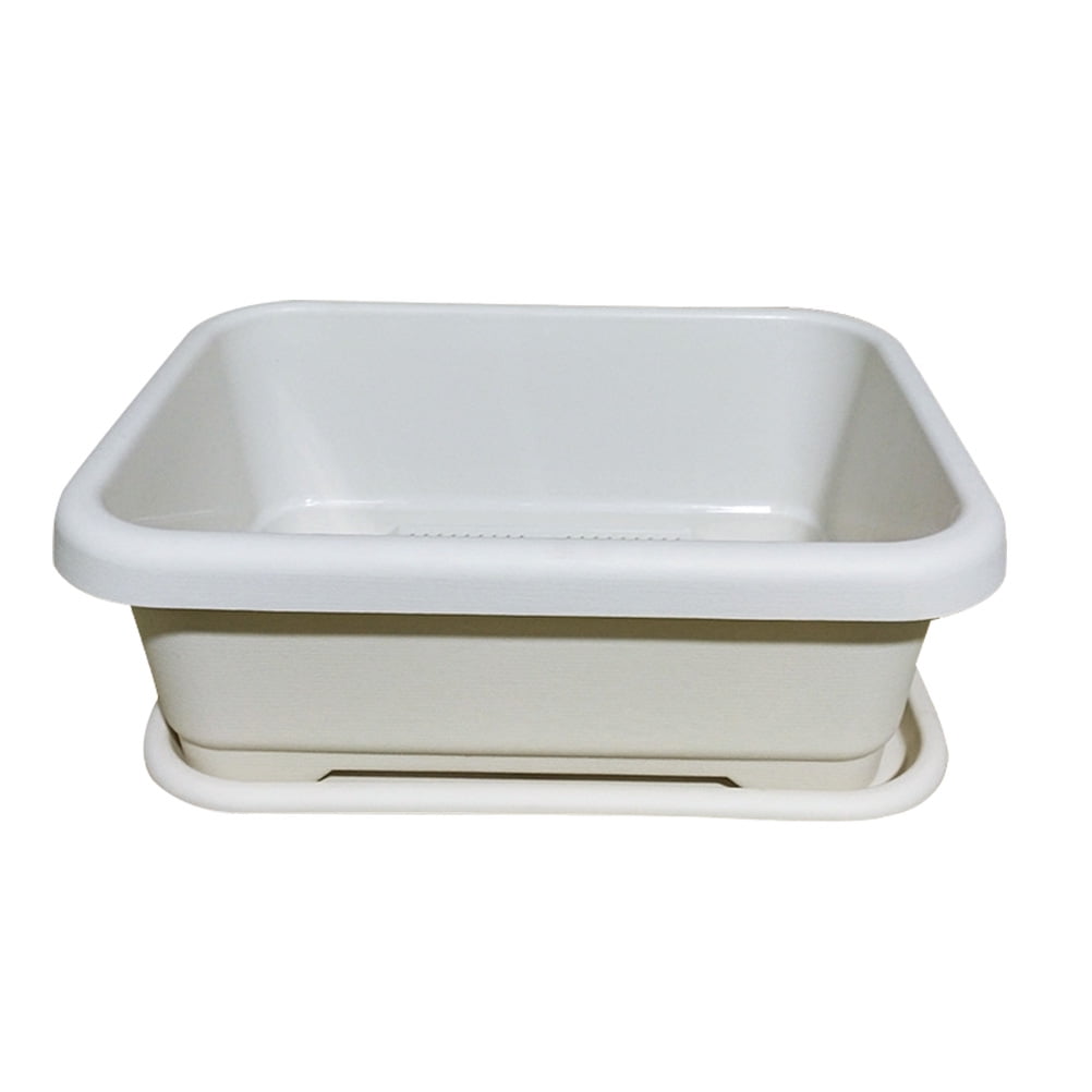 Toyvian White Plastic Cottage Planter 1-Pack - Modern Flower Pot for Indoor and Outdoor Plant Styling