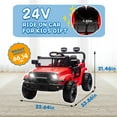 thumbnail image 2 of Track Seven 24V Kids Ride on Truck, 2WD Electric Car with Remote Control, Bluetooth, Music, LED Lights, 4-Wheel Suspension, Power Display, 24V Ride on Toy Car for Boys Girls Aged 3+, Red, 2 of 8