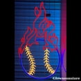 thumbnail image 2 of Glowneon Fire Baseball Neon Sign, Fire Baseball LED Sign, Baseball Neon LED Light, 2 of 5
