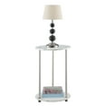 thumbnail image 4 of Convenience Concepts Designs2Go No Tools 2 Tier Round End Table, White Marble/Chrome, 4 of 4