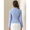 thumbnail image 3 of DARING DIVA Women's Peter Pan Collar Ruffles Office Blazers M Light Blue, 3 of 6