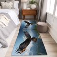 thumbnail image 4 of Rectangle Rug 2x6Ft Bald Eagle Soaring Above Mountains Wild Birds Soft Indoor Throw Rugs Carpets for Living Dining Bedroom Kids Room Non-Slip Playroom Crawl Rug Floor Mats Nature Photography, 4 of 9