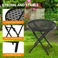 thumbnail image 6 of Ktaxon Folding Side Table, Patio Small End Table with X-Shaped, Outdoor Metal Floral Pattern Table for Balcony  Porch Backyard Deck, Black, 6 of 9