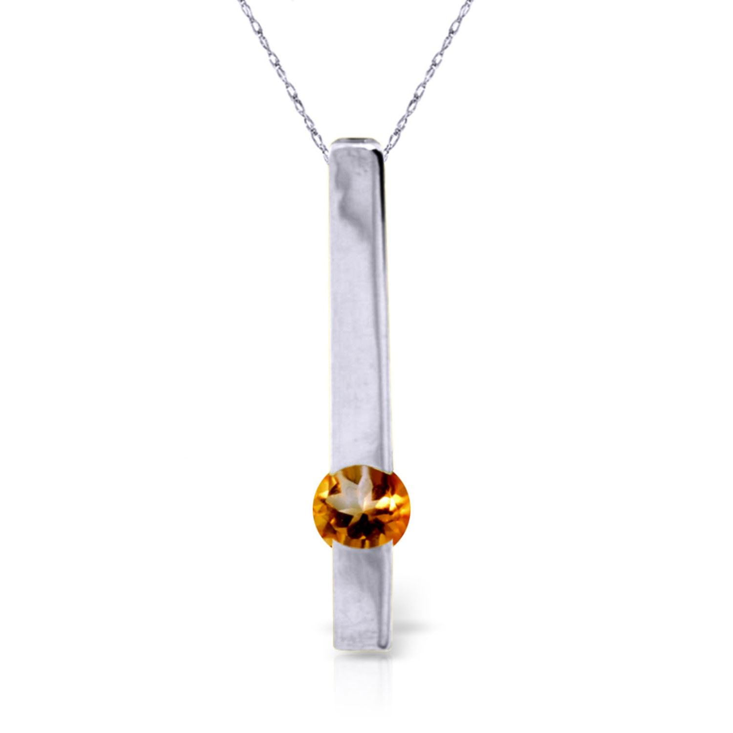 ALARRI 0.25 CTW 14K Solid White Gold Necklace Naturalcitrine with 18 Inch Chain Length