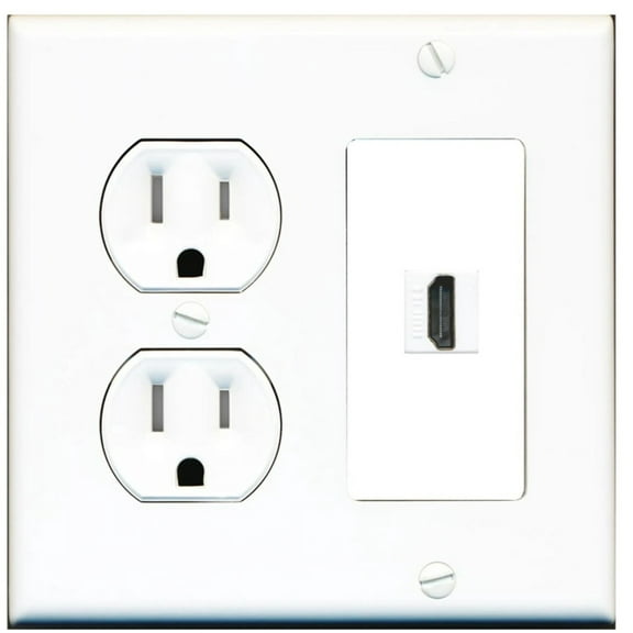 Ultra Spec Cables 1 Port HDMI 2.0 Wall Plate w/Tamper Resistant Power Outlet