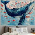 thumbnail image 2 of Orinice Whale Fish Tail Fin Tapestry Wall Hanging Unique Style Graphic Tapestries Home Wall Decor Art for Living Room Bedroom Apartment Farmhouse Dorm 40x30inch, 2 of 6