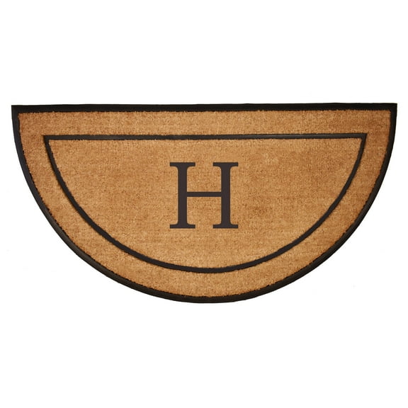 The General Half-Circle Monogram Doormat , 36" x 72", Letter H