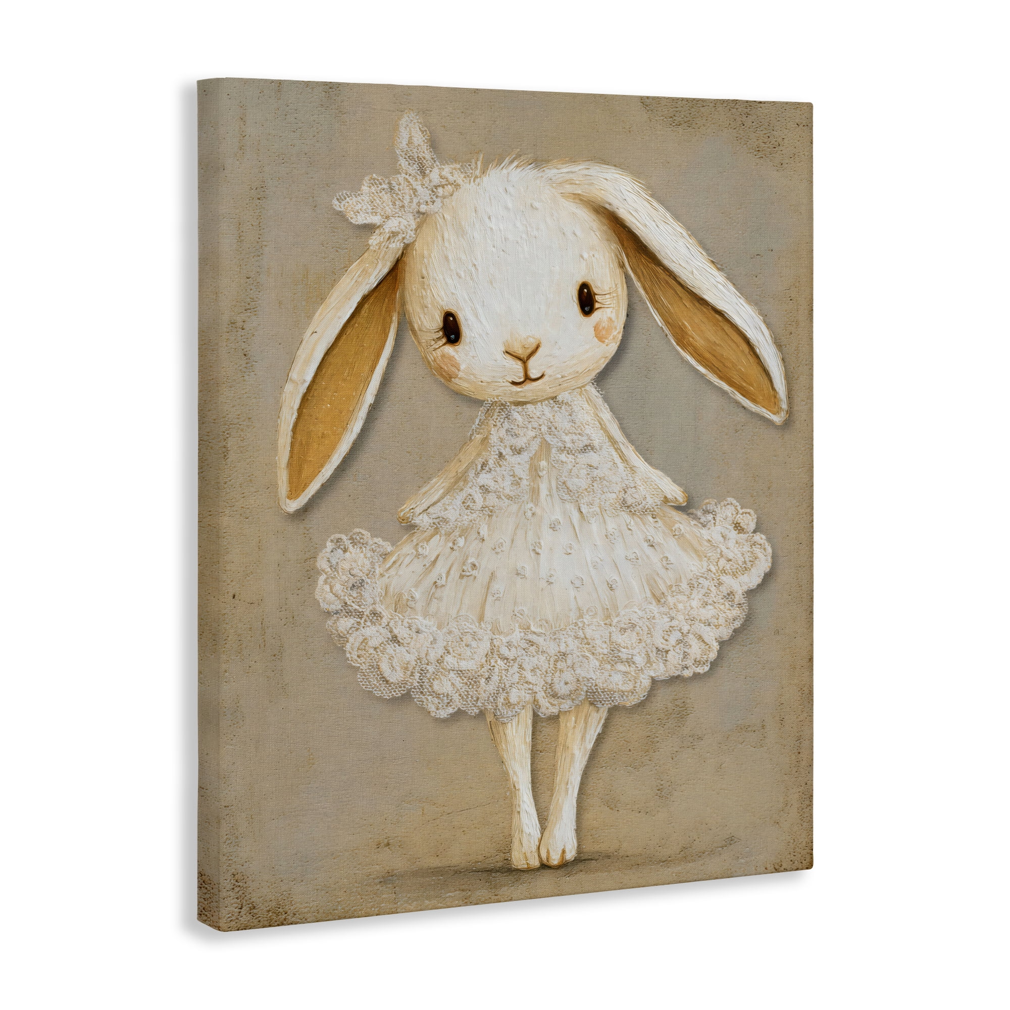 Stupell Industries Ballerina Bunny in Lace Dress Canvas Wall Art, design by Ink Drop Loft