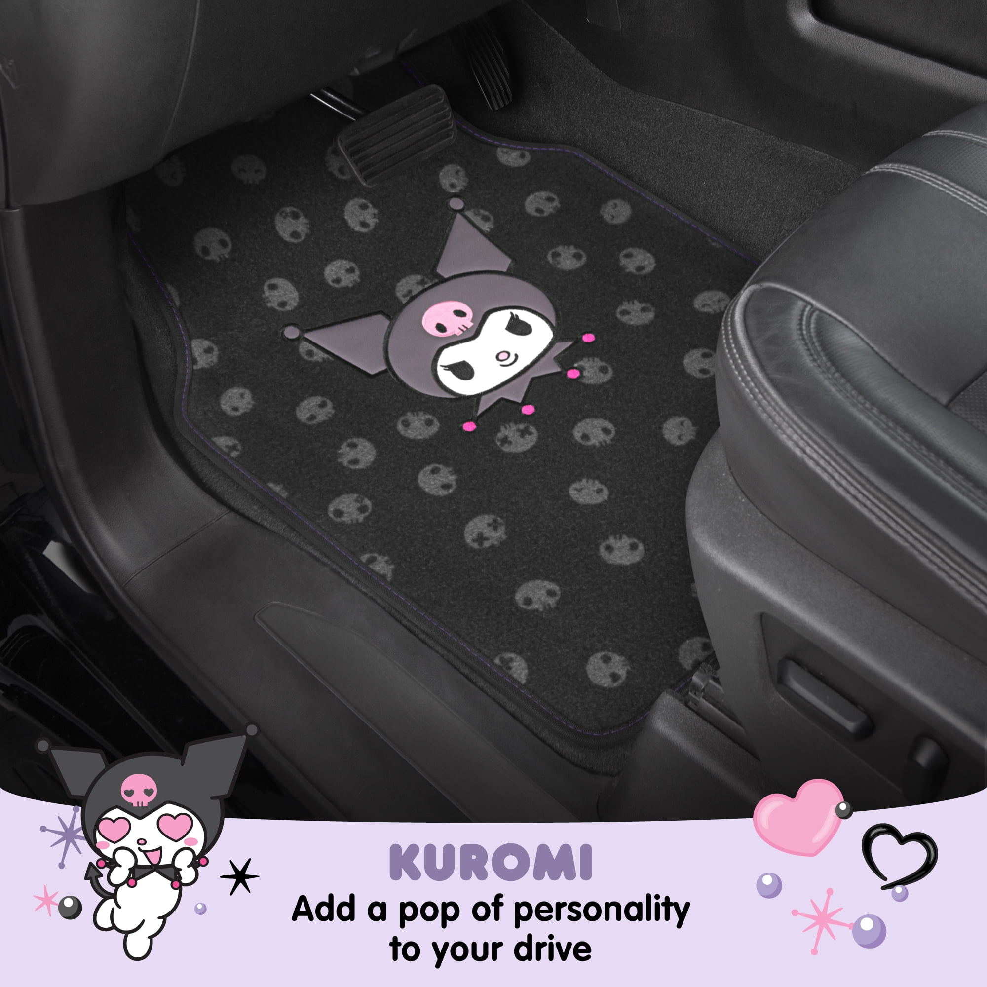 Kuromi Carpet Car Floor Mats - Universal Fit for Cars, SUVs & Trucks