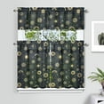 thumbnail image 2 of Kitchen Curtains 36 Inch Short - 3 Panel Set, Gothic Celestial Sun and Moon Print, Mystical Starry Night Astrology Aesthetic, Rod Pocket Window Curtain, Easy Wash, 2 of 6