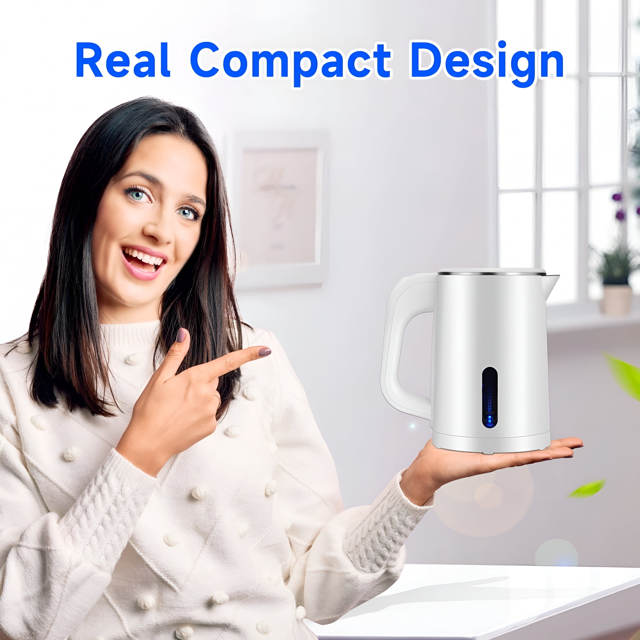 HIBIBUD 2026 New Small Electric Tea Kettle Stainless Steel,0.8L Portable Mini Hot Water Boiler Heater,Travel Electric Coffee Kettle with Auto Shut-Off & Boil Dry Protection Electric Tea Kettle Small
