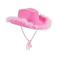 thumbnail image 2 of RuiJiao Womens Cowboy Hat - Cute, Fluffy, Sparkly Cowgirl Hat with Feathers, Dress Up Birthday, and Bachelorette Party Accessories - Cowboy hat for women, 2 of 4