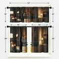 thumbnail image 3 of Red Wine House Kitchen Window Curtains Valance and Tier Set 36 Inch, Wooden Fancy Vintage 3 Piece Window Treatment Tiers for Living Room Bedroom Candle Kitchen Decor Drapes, 3 of 6