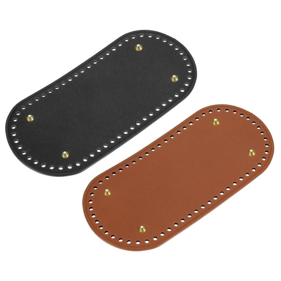 Oval Bag Bottom Shaper Pad, 2Pack 25x12cm PU Leather Cushion Base Black, Brown
