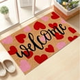 thumbnail image 3 of Valentine Imitation Coconut Fiber Doormat Red Pink Love Heart Welcome Floor Mat Non-Slip Entrance Door Rugs for Indoor Outdoor Home Bathroom Decor 16*24in A, 3 of 6