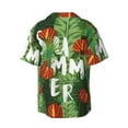 thumbnail image 6 of Lsque Palm Leaves And Tropical Flowers print Men's Cuban Collar Short Sleeve Shirt Summer Beachwear Casual Button Down Fashionable Vacation Leisure Shirt-3X-Large, 6 of 7