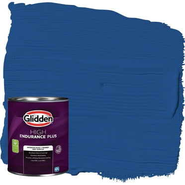 Glidden HEP Interior Paint   Primer Brilliant Blue / Blue, Eggshell, 1 Quart