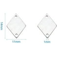thumbnail image 3 of (100pcs Rhombus) - 100pcs 304 Stainless Steel Rhombus Stamp Pendants with Two Hole as Pendant Links for DIY Jewellery Making Bracelet Necklace Earring, Stainless Steel Colour, 14x11x1mm, Hole: 1mm, 3 of 6