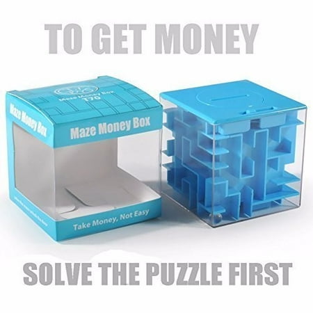 3D Cube Money Maze Puzzle Bank Saving Coin Collection Case ...