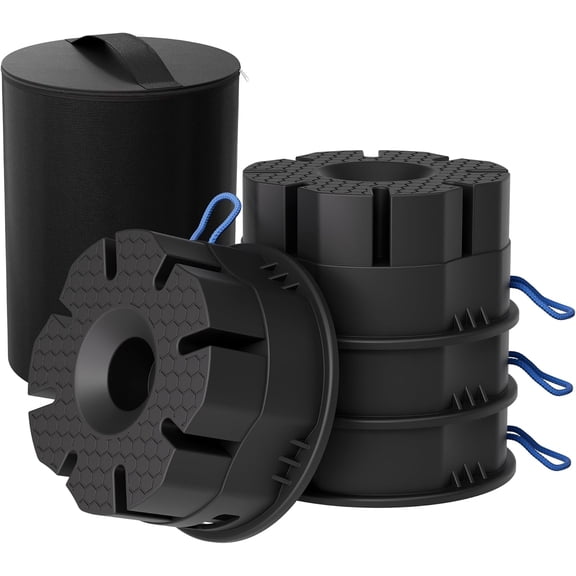 STORKING 4PCAK 12,000 lbs Heavy-Duty Trailer Jack Block – 6" Stackable RV Tongue Jack Stand for Travel Trailers & 5th Wheels