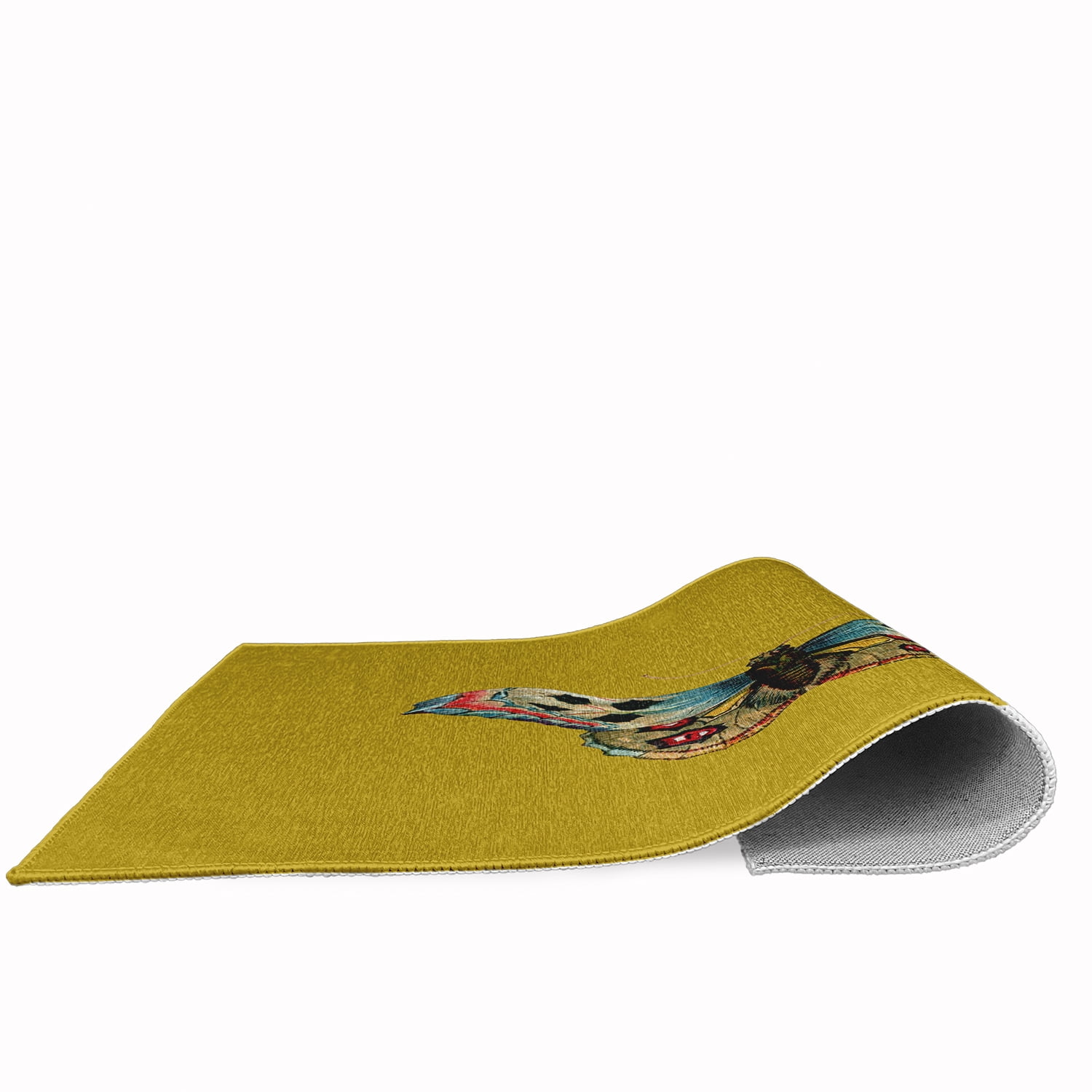 24" 36" Simply Daisy Brushfoot Butterfly Novelty Chenille Area Rug, Mustard Yellow