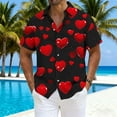 thumbnail image 3 of hotojiny Men's Hawaiian Shirt Valentine's Day Short Sleeve Heart Printed Button down Shirt Summer Beach Vaction Tops Golf Shirts S-5XL, 3 of 4