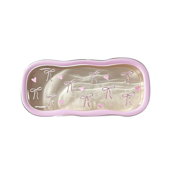 Hard Shell Eyeglasses Case, Clear Protective Glasses Case, Cute Eyeglass Case for Women Men Girls (Pink)