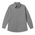 thumbnail image 1 of Camisas Y s Camisa de manga larga holgada de color sólido para hombre Camisa informal de moda de talla grande (Grey, M), 1 of 2