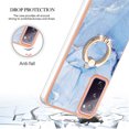thumbnail image 6 of Compatible with Samsung Galaxy S20 FE Case, Fantastic Marble Patterned Phone Case Anti-Scratch Slim Hybrid Hard Plastic Bumper+Soft Silicone TPU with Ring Kickstand Bumper Shockproof Cover,Blue, 6 of 6