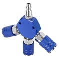 thumbnail image 3 of 3 Way Air Manifold Carbon Steel Air Hose Splitter Durable 1/4inch Quick Connect Air Compressor Hose Fitting Air Hose Connector 300PSI Max for Air Compressor, 3 of 7