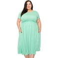 thumbnail image 2 of Pastel by Vivienne Women's Short Sleeve Dress with Shirring Plus Size Mint XX-Large, 2 of 4