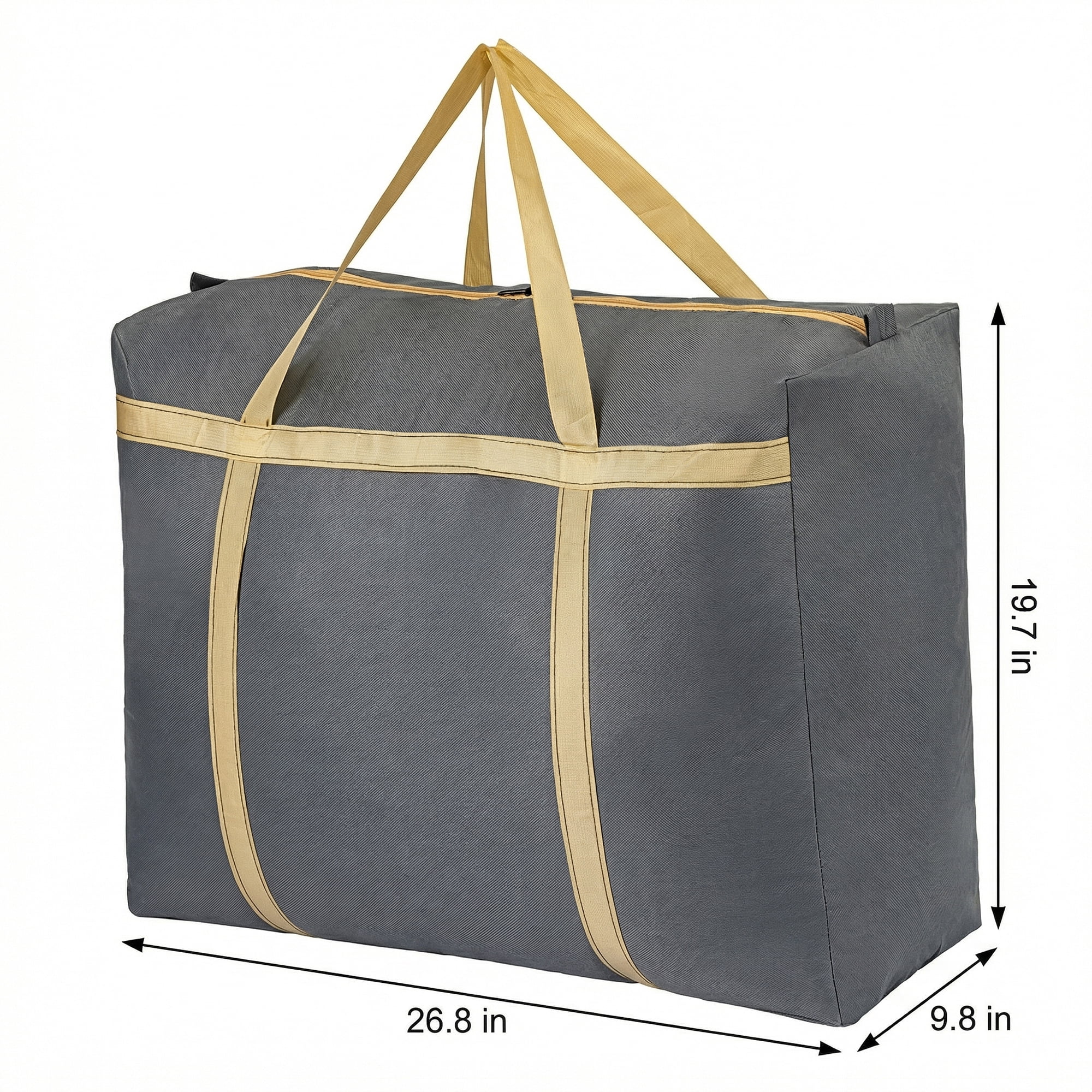 Unique Bargains Foldable Storage Bags for Organizing Clothing Grey 26.8"x9.8"x19.7"