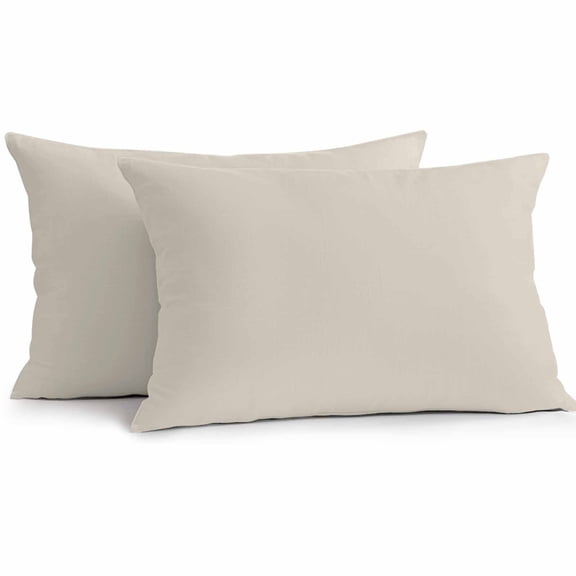 Beige Outdoor Pillow Covers Pack of 2 White Swan Solid Color Waterproof Throw Pillow Covers Decorative Cushion Cases for Patio Garden Tent Balcony Couch 20x12 inch