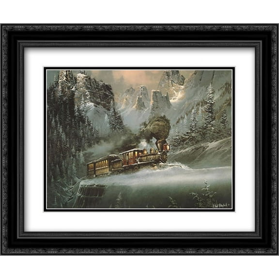 Upward Pull 2x Matted 24x20 Black Ornate Framed Art Print by Ted Blaylock
