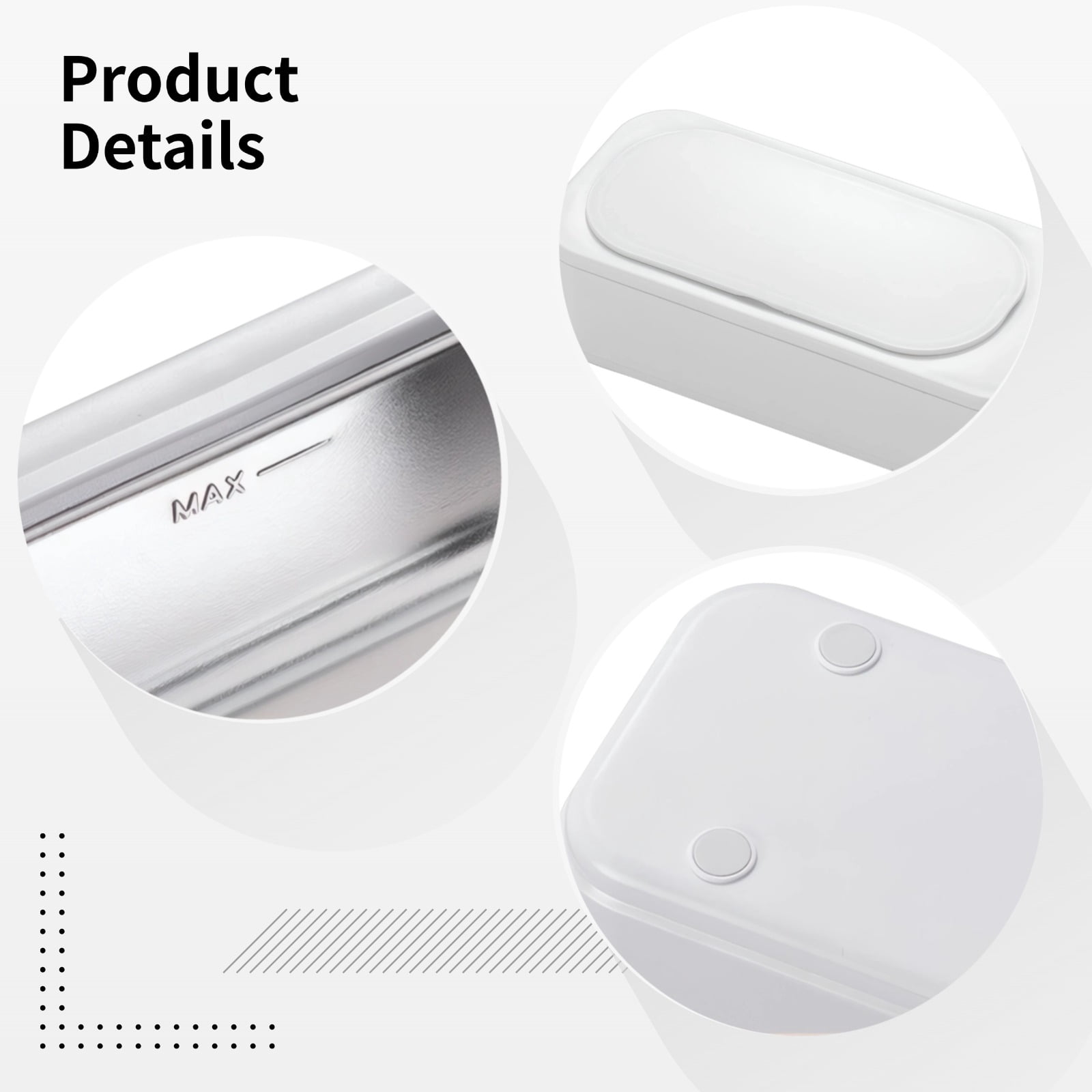 Portable Ultrasonic Cleaner for Jewelry, Glasses, Brushes, 350ML Mini Cleaning Machine with Timer, 47KHz Frequency, White, Easy-to-Use for Home Use (US 110V)