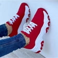 thumbnail image 2 of 2023 Suela Gruesa Color A Juego De Encaje Hasta Tenis Zapatos De Lona De Las Mujeres De La Parte Superior Baja Casual Individuales Zapatillas De Deporte, 2 of 3