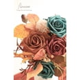 thumbnail image 4 of Artificial Flowers 25pcs Real Looking Teal Green Terracotta Ombre Colors Foam Fake Roses with Stems for DIY Wedding Bouquets Bridal Shower Centerpieces Floral Arrangements Tables Decoration, 4 of 6