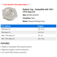 thumbnail image 2 of Radiator Cap - Compatible with 1963 - 1970 Jeep CJ5 1964 1965 1966 1967 1968 1969, 2 of 2
