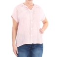 thumbnail image 3 of SANCTUARY Womens Pink Striped Mod Boyfriend Top L, 3 of 4