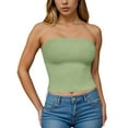 thumbnail image 2 of adviicd Womens Tube Tops Strapless Crop Tops Basic Backless Sleeveless Bandeau Going Out Cute 2025 Summer Outfits (Light Green,XL), 2 of 6