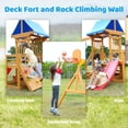 thumbnail image 4 of SuniBoxi Kids Swing Sets for Backyard, Wooden Playground Sets for backyards with a Wave Slide, Rock Climbing Wall, 2 Swings, and More,6-in-1 Outdoor Playset, 4 of 6
