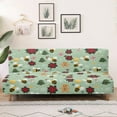 thumbnail image 3 of Xixirimido Bee Poinsettia Christmas Theme Green Pattern Armless Futon Cover Futon Slipcover Couch Cover Futon Sofa Bed Cover Furniture Protector with Elastic Bottom Machine Washable, 3 of 8